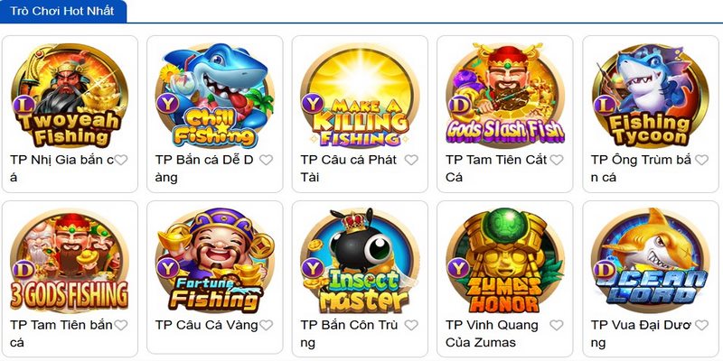 Kho tàng trò chơi ấn tượng tại sảnh làm cho bạn thích thú